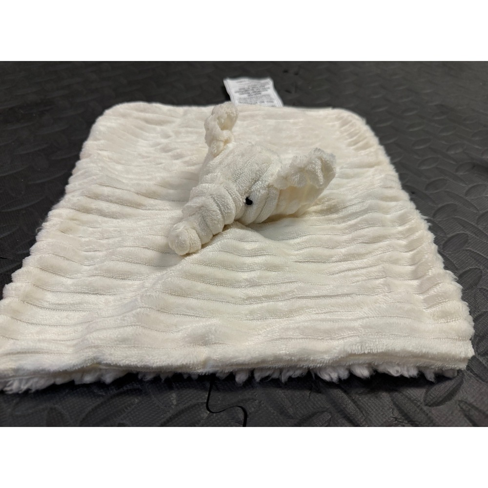 Mon Lapin Elephant Security Blanket Baby 11" Ribbed Faux Fur Lovey Sherpa Infant